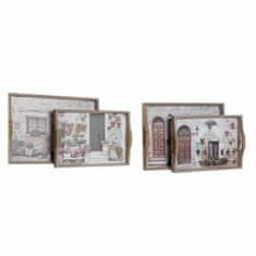 Miramarket Pladenj DKD Home Decor 40,5 x 30 x 6 cm Siva Rjava Les MDF (2 kosov)