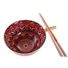 NEW Set za suši DKD Home Decor Roza Bambus Mandala Gres Orientalsko (6 Kosi)