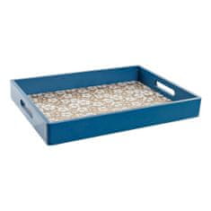 Miramarket Pladenj DKD Home Decor Naraven Modra Bela Les MDF (40 x 29 x 5 cm)