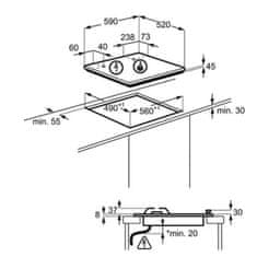 Miramarket Plinska kuhalna plošča Electrolux EGT6633NOK 60 cm 7900 W