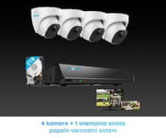 Reolink NVS8-5MD4 varnostni komplet, NVR snemalna enota + 4 x IP kamere P324