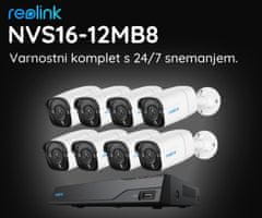 Reolink NVS16-12MB8 varnostni komplet, NVR snemalna enota + 8 x kamere NVC-B12M