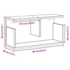 Vidaxl Stenska omarica 60x20x30 cm artisian hrast inženirski les