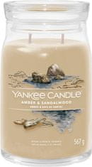 Yankee Candle Dišeča sveča Podpis v steklu velika Amber & Sandalwood 567g