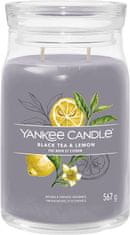 Yankee Candle Dišeča sveča Signature in glass large Black Tea & Lemon 567g