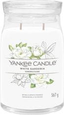 Yankee Candle Dišeča sveča Podpis v steklu velika White Gardenia 567g