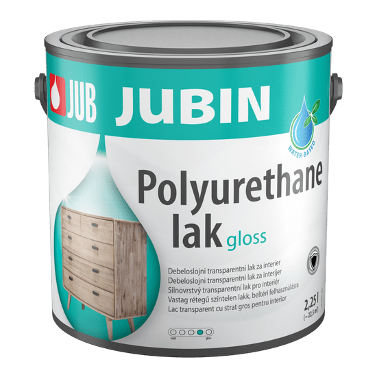 JUB JUBIN Poliurethane lak sijajen 2,25L debeloslojni transparentni lak