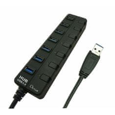 NEW USB Hub L-Link LL-UH-307 Črna USB 3.0 7 v 1