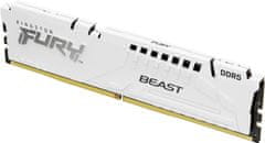 Kingston Fury Beast White RAM pomnilnik, 64GB, 6400 MHz, DDR5, CL32, DIMM, 2 kos (KF564C32BWEK2-64)