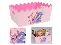 Disney Stitch Angel Disney Roza plastična škatla za shranjevanje 20,5x14,5x8,5cm 