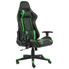 Vidaxl Vrtljiv gaming stol zelen PVC