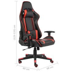 Vidaxl Vrtljiv gaming stol rdeč PVC