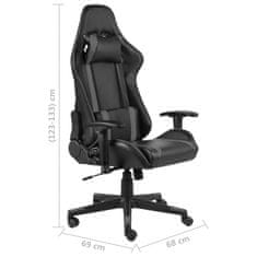 Vidaxl Vrtljiv gaming stol siv PVC