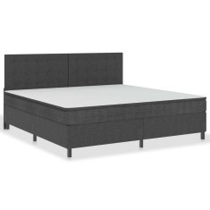 Vidaxl Boxspring postelja temno siva iz blaga 200x200 cm