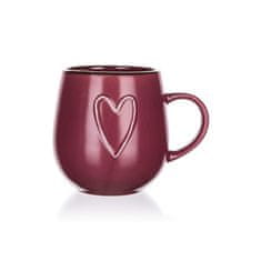 Keramični vrč 500ml HEART bordo