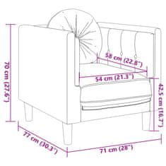 Vidaxl Fotelj z blazino rjav umetno semiš usnje