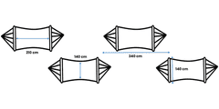 Potenza Aluminijasto stojalo PRIME + viseča mreža BARBADOS 210×140 vrvic, barva smetane