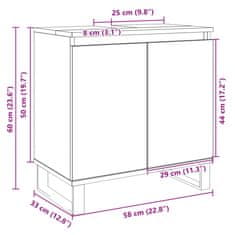 Vidaxl Kopalniška omarica sonoma hrast 58x33x60 cm inženirski les