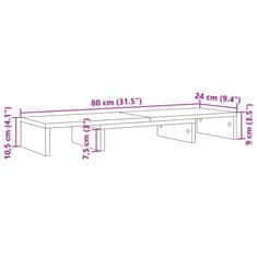 Vidaxl Stojalo za monitor nastavljivo dimljeni hrast 80x24x10,5 cm les