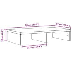 Vidaxl Stojalo za monitor starinski les 50x27x10 cm inženirski les