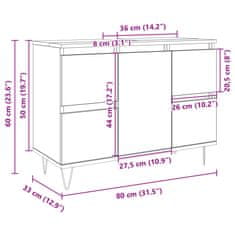 Vidaxl Kopalniška omarica sonoma hrast 80x33x60 cm inženirski les