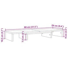 Vidaxl Stojalo za monitor nastavljivo betonsko siv 80x24x10,5 cm les