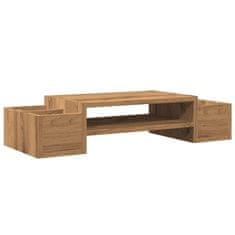 Vidaxl Stojalo za zaslon s predelki artisan hrast 70x27x15 cm inž. les