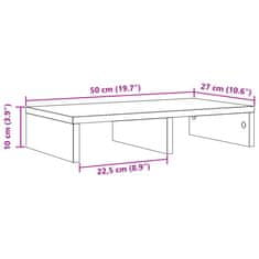 Vidaxl Stojalo za monitor sonoma hrast 50x27x10 cm inženirski les