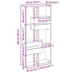 Vidaxl Stenska omarica starinski les 50x15x100 cm inženirski les