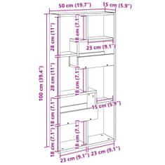 Vidaxl Stenska omarica sonoma hrast 50x15x100 cm inženirski les