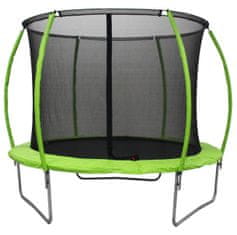 Legoni Space trampolin z zaščitno mrežo, 244 cm, zelen