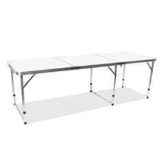 Aga Zložljiva kamping miza 180x60x70/60/55 cm Bela