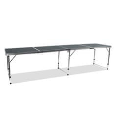 Aga Zložljiva kamping miza 240x60x70/60/55 cm Siva