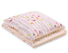 Bobono Komplet: obojestranska odeja minky cushion tree beige