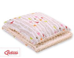 Bobono Komplet: obojestranska odeja minky cushion tree beige