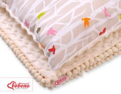 Bobono Komplet: obojestranska odeja minky cushion tree beige