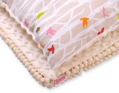 Bobono Komplet: obojestranska odeja minky cushion tree beige