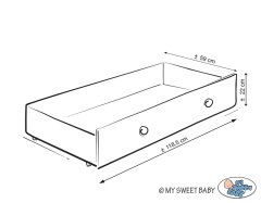 MY SWEET BABY Predal za otroško posteljico 120x60cm MAXI- ročaji kolesa
