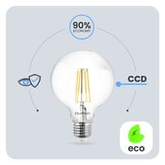 LUMILED LED žarnica E27 G125 7W = 60W 806lm 4000K Nevtralno bela 360° Filament Globe