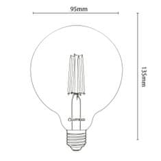 LUMILED LED žarnica E27 G125 7W = 60W 806lm 4000K Nevtralno bela 360° Filament Globe