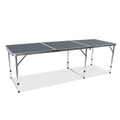 Aga Zložljiva kamping miza 180x60x70/60/55 cm Siva