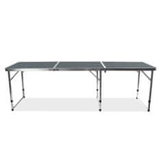 Aga Zložljiva kamping miza 180x60x70/60/55 cm Siva