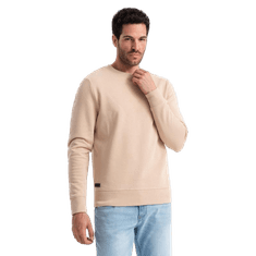 OMBRE Moška bombažna jopa BASIC beige MDN126878 L