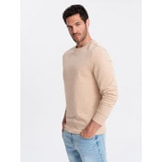 OMBRE Moška bombažna jopa BASIC beige MDN126878 L