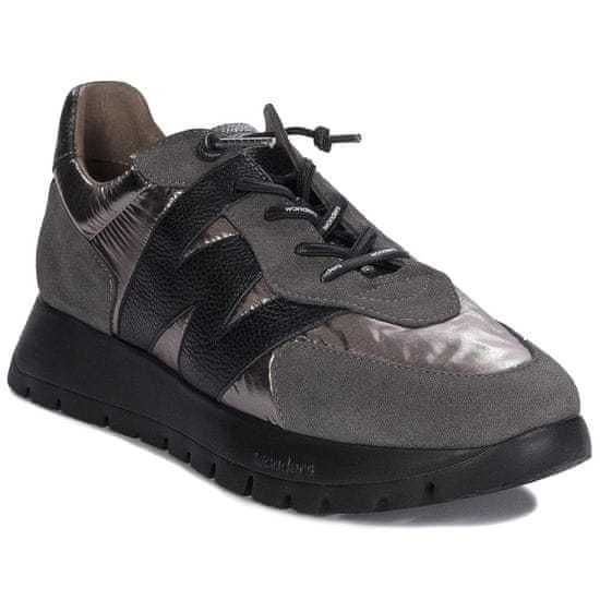 Wonders Čevlji Gris Metal Peltre Negro