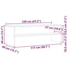 Vidaxl TV omarica starinski les 120x40x40 cm inženirski les