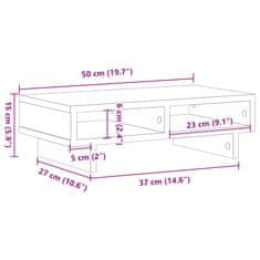 Vidaxl Stojalo za monitor starinski les 50x27x15 cm inženirski les