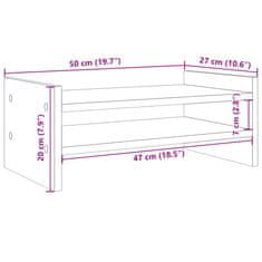 Vidaxl Stojalo za monitor sonoma hrast 50x27x20 cm inženirski les