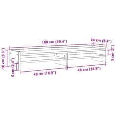 Vidaxl Stojalo za zaslon belo 100x24x16 cm inženirski les