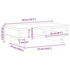 Vidaxl Stojalo za monitor betonsko siva 50x27x15 cm inženirski les